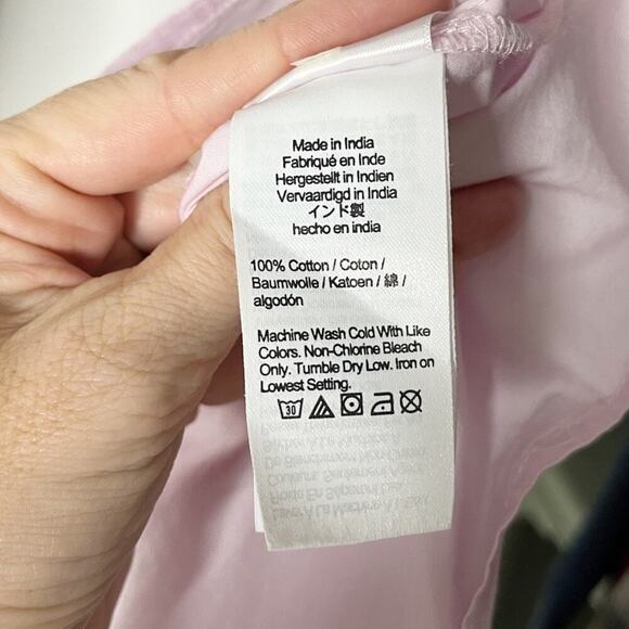 J. Crew Women's Ruffle-Trim Cotton Poplin Button-Up Shirt 4 Pink BN376 Cotton - Picture 6 of 7